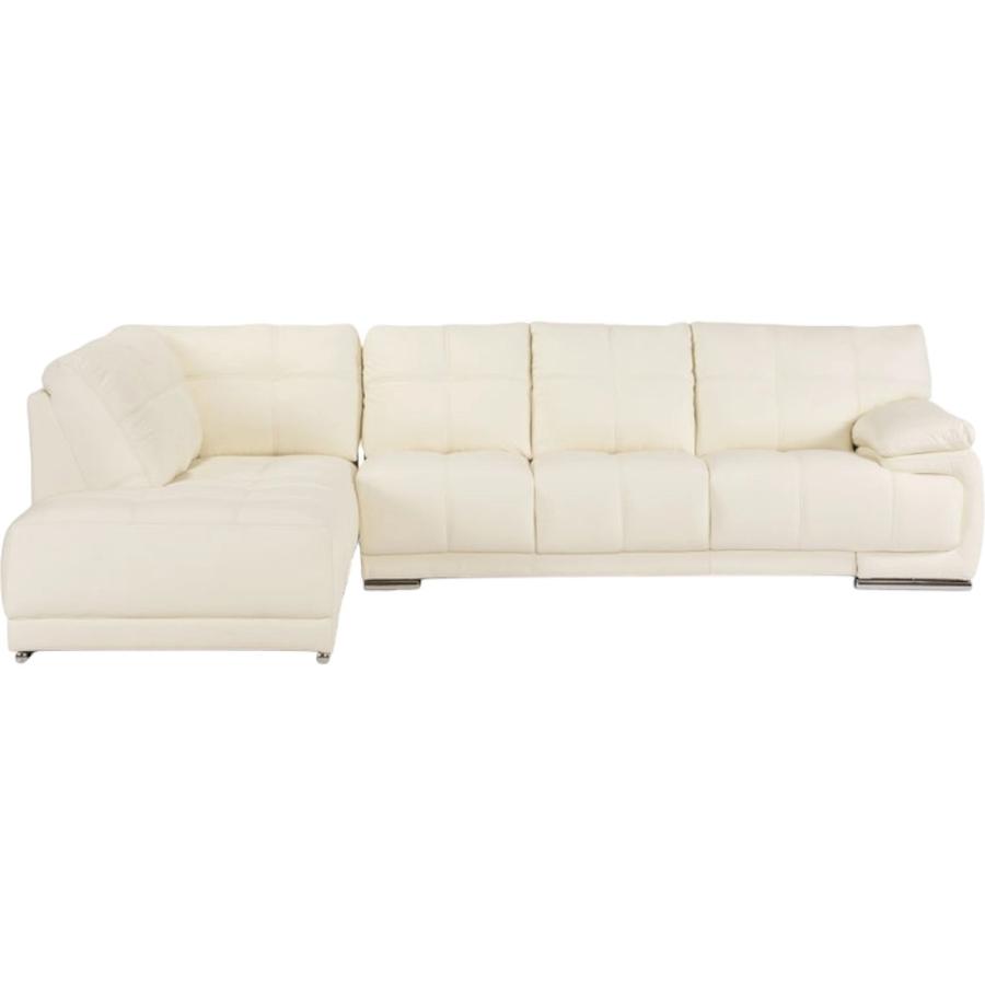 Sofá Seccional Rosen 6974 Izquierdo Cuero Blanco