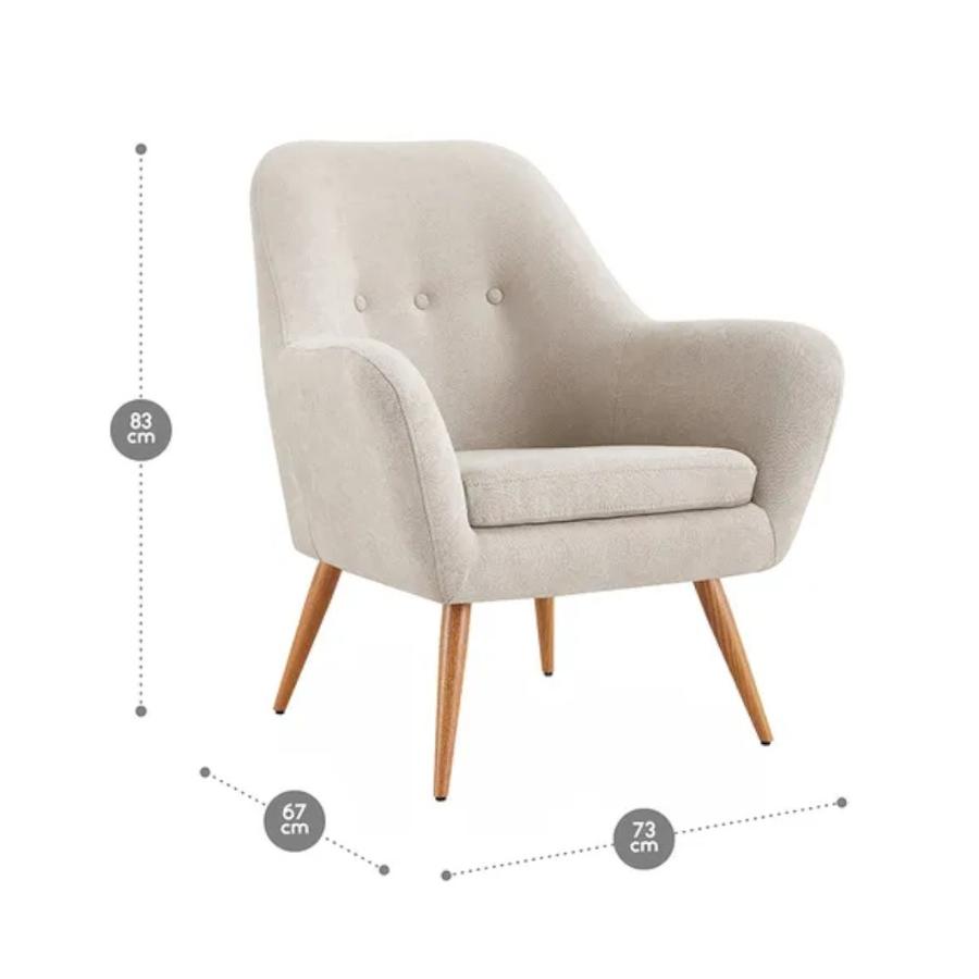 Silla Poltrona Rosen Bartolo Tela Marfil