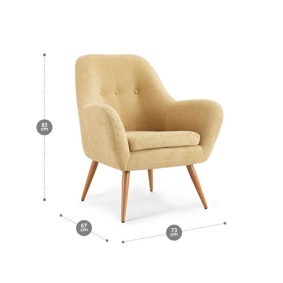 Silla Poltrona Rosen Bartolo Tela Custard