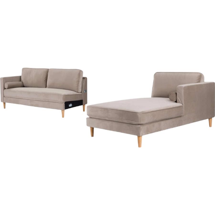 Sofá Seccional Rosen Harbord II Derecho Tela Beige