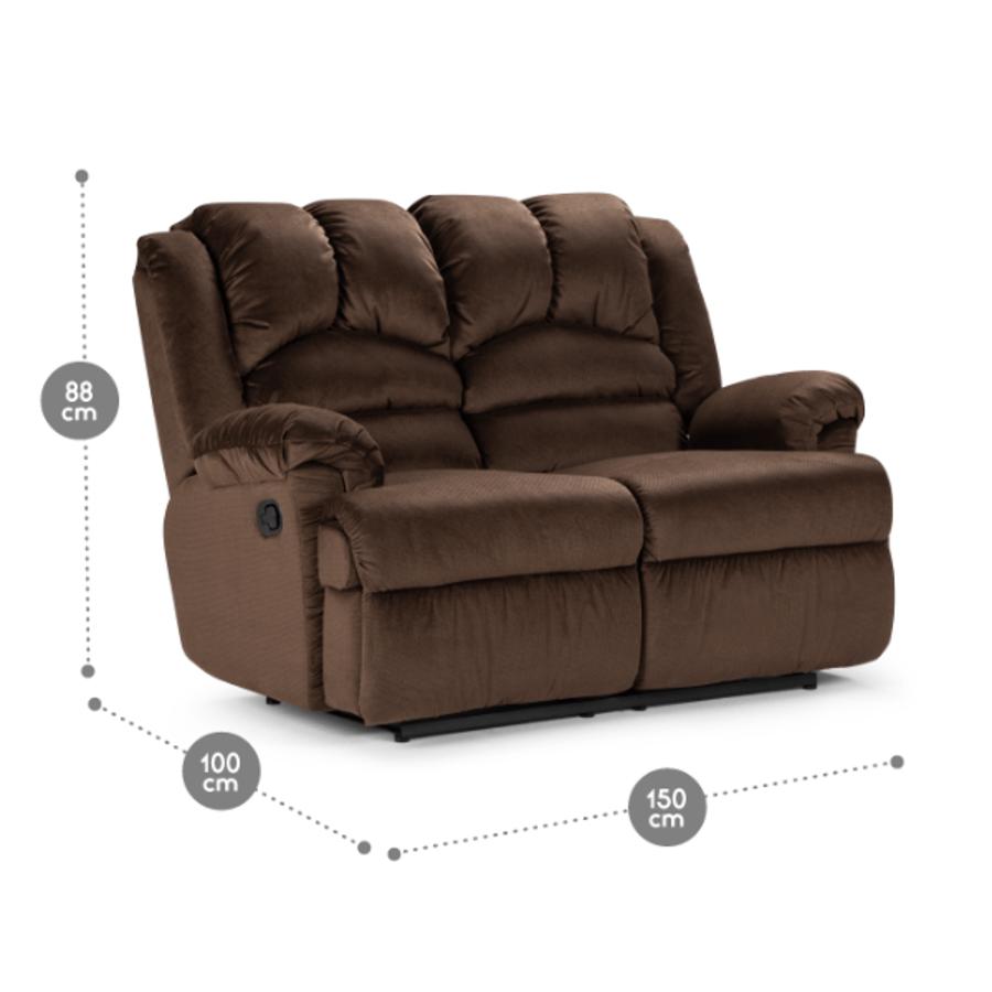 Sofa Rosen Reclinable Jarrie 2 Cuerpos Tela Chex Cafe