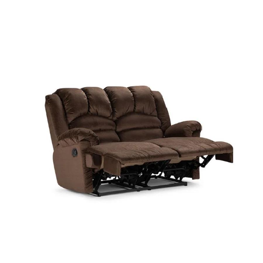 Sofa Rosen Reclinable Jarrie 2 Cuerpos Tela Chex Cafe