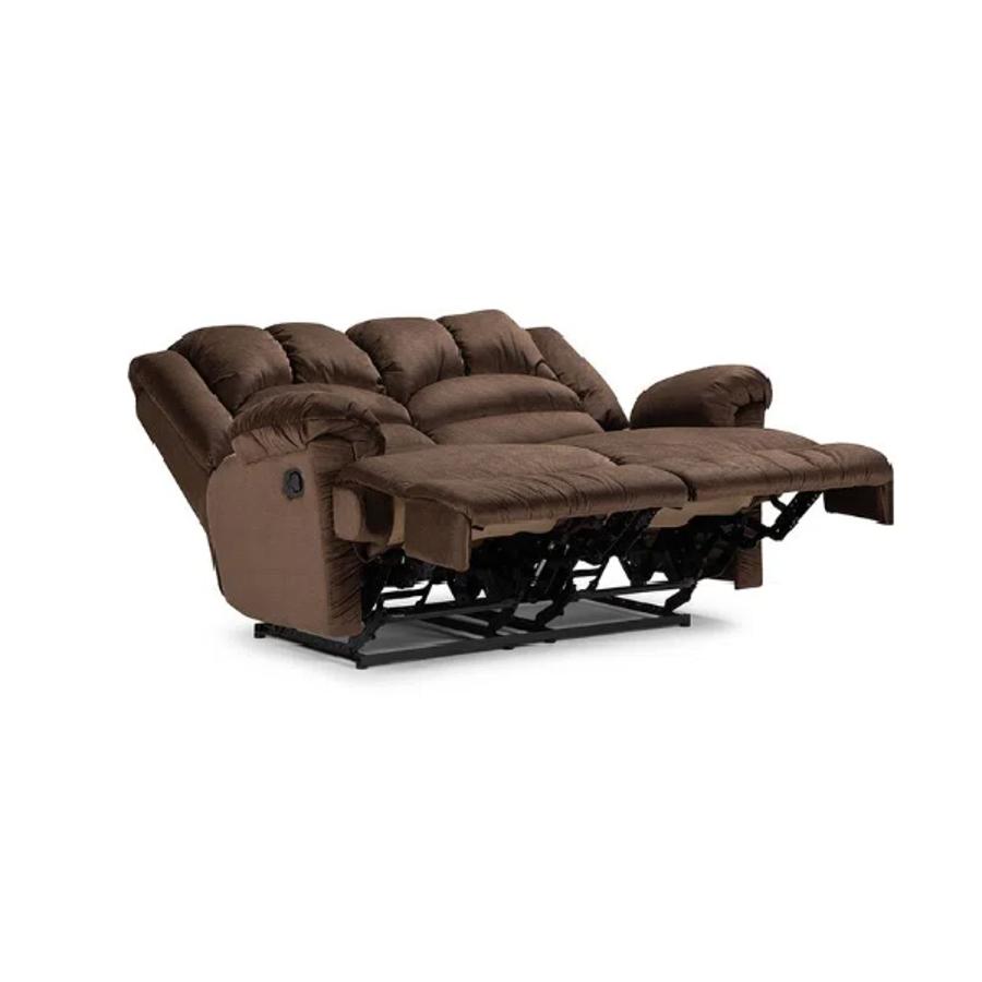 Sofa Rosen Reclinable Jarrie 2 Cuerpos Tela Chex Cafe