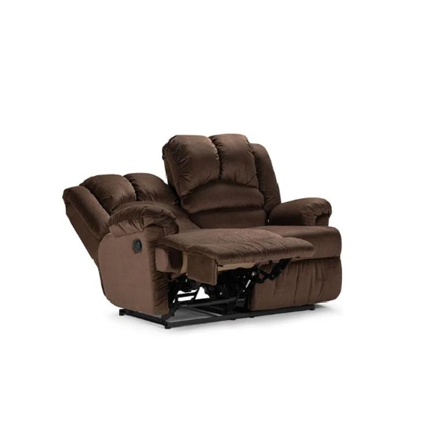 Sofa Rosen Reclinable Jarrie 2 Cuerpos Tela Chex Cafe
