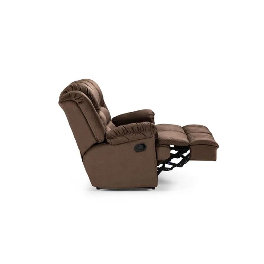 Sofa Rosen Reclinable Jarrie 2 Cuerpos Tela Chex Cafe