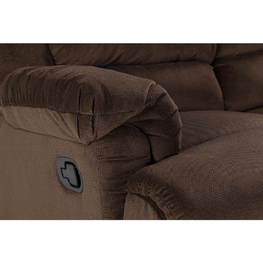 Sofa Rosen Reclinable Jarrie 3 Cuerpos Tela Chex Cafe