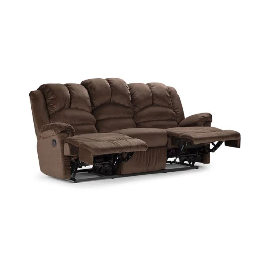 Sofa Rosen Reclinable Jarrie 3 Cuerpos Tela Chex Cafe
