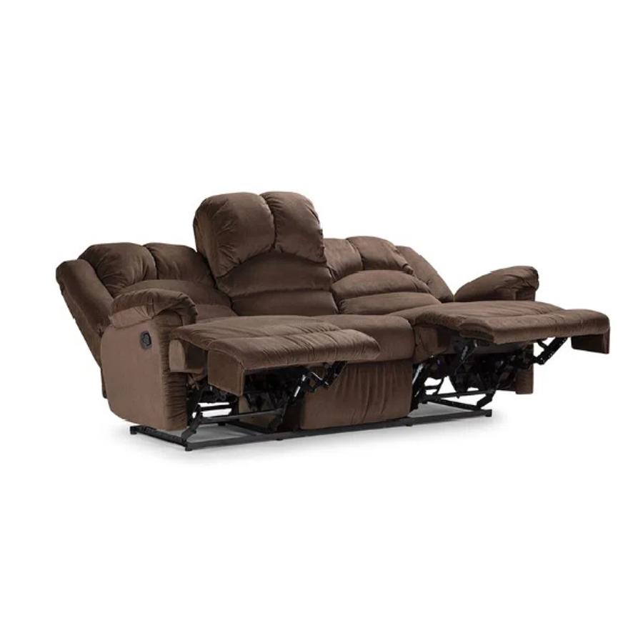 Sofa Rosen Reclinable Jarrie 3 Cuerpos Tela Chex Cafe