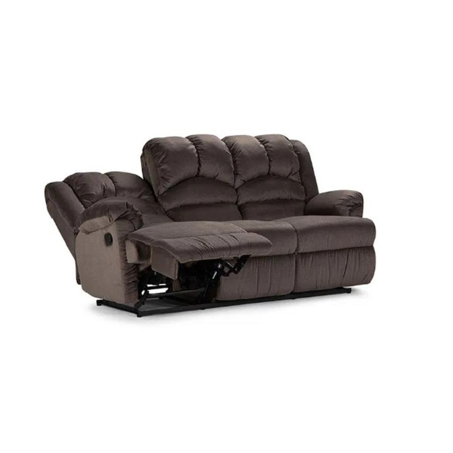 Sofá Rosen Reclinable Jarrie 3 Cuerpos Tela Chex Gris