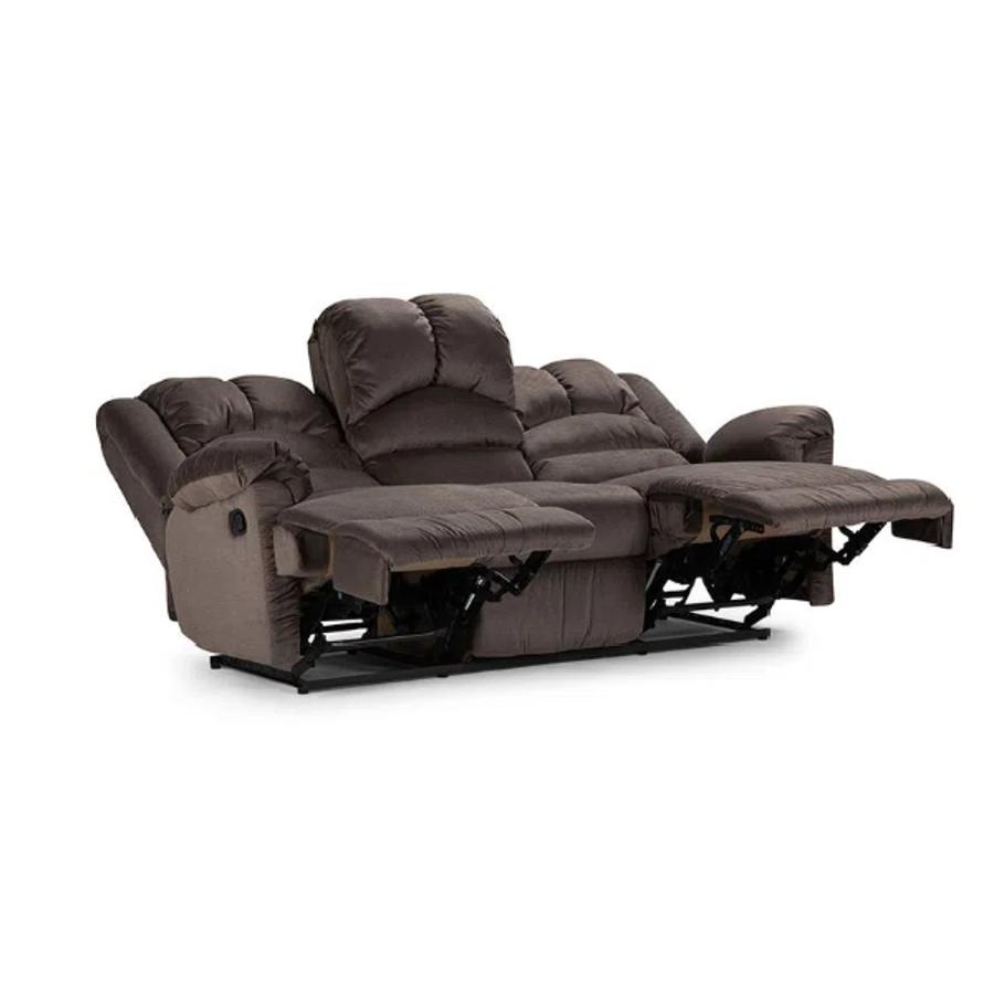 Sofá Rosen Reclinable Jarrie 3 Cuerpos Tela Chex Gris
