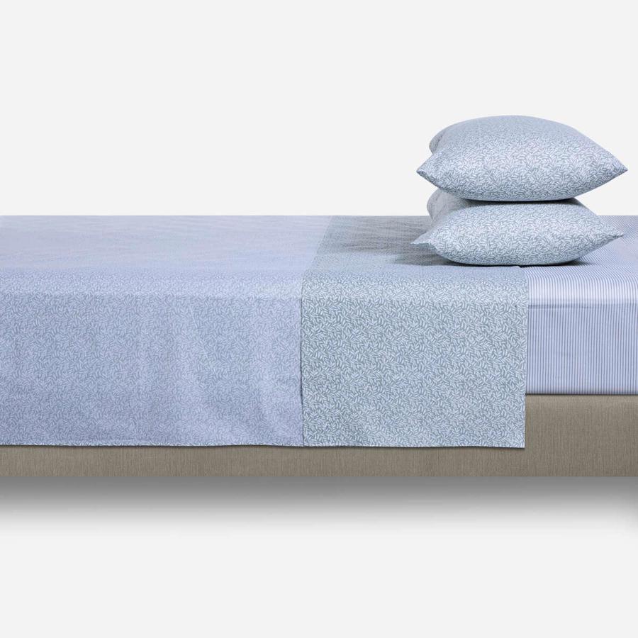 Juego Sábanas Cama 2 Plazas 180 Hilos Rosen Coihue Azul