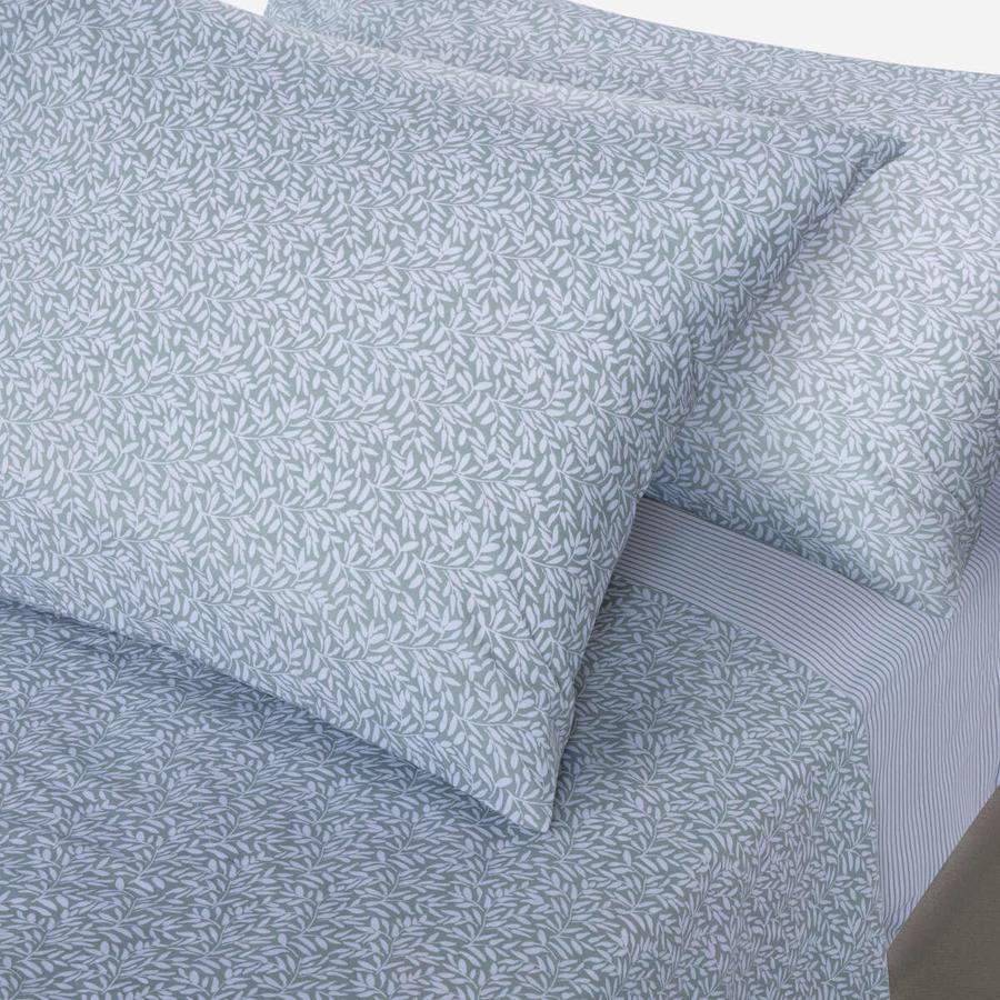 Juego Sábanas Cama 2 Plazas 180 Hilos Rosen Coihue Azul