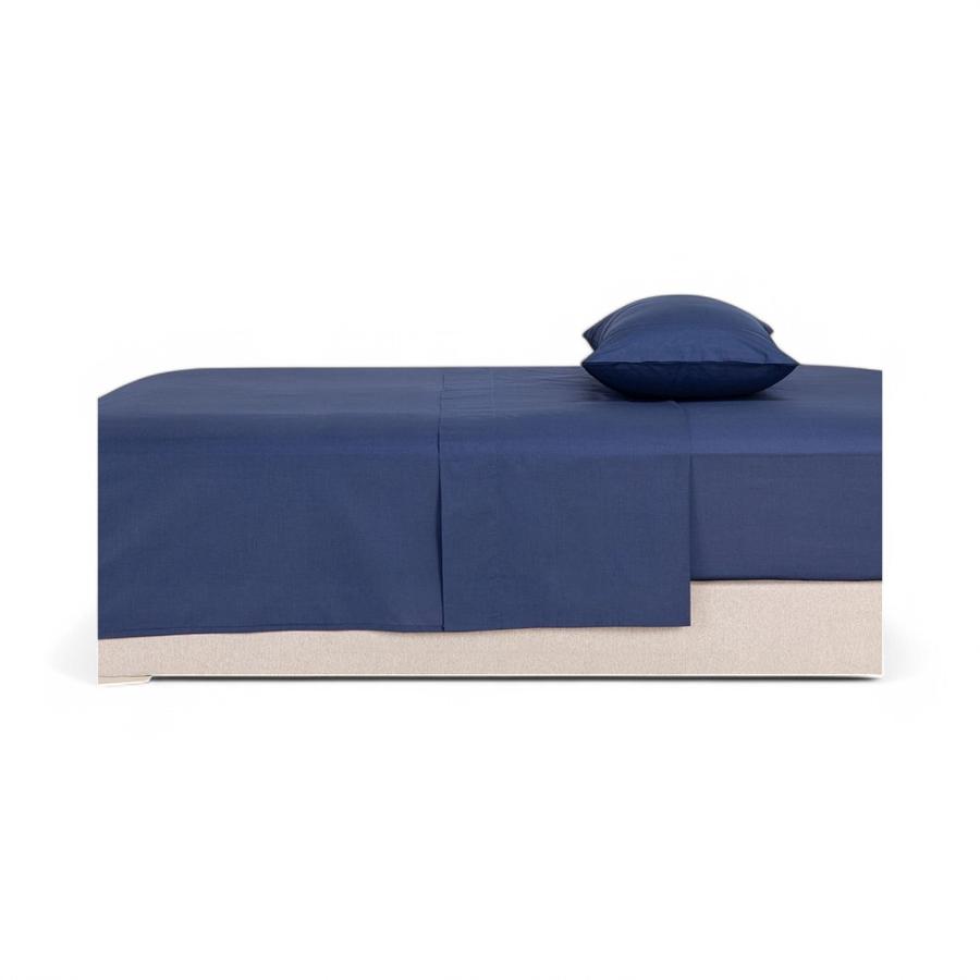 Sábanas Rosen Polycotton 144 Hilos Lisa 1.5 Plazas Azul