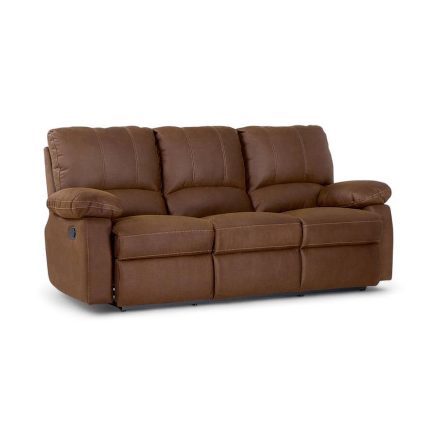 Sofá Reclinable Rosen Archie 3 Cuerpos Tela Manual Café