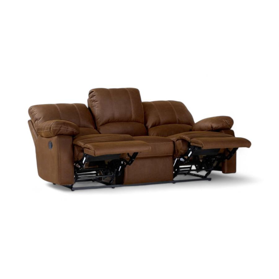 Sofá Reclinable Rosen Archie 3 Cuerpos Tela Manual Café