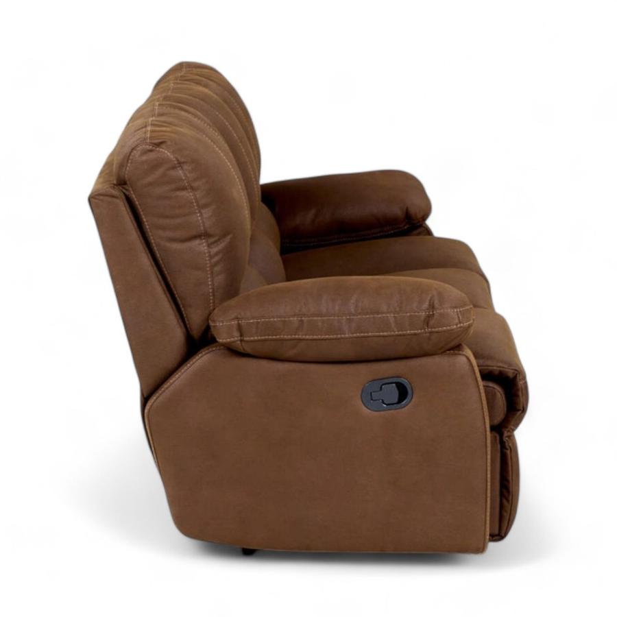 Sofá Reclinable Rosen Archie 3 Cuerpos Tela Manual Café