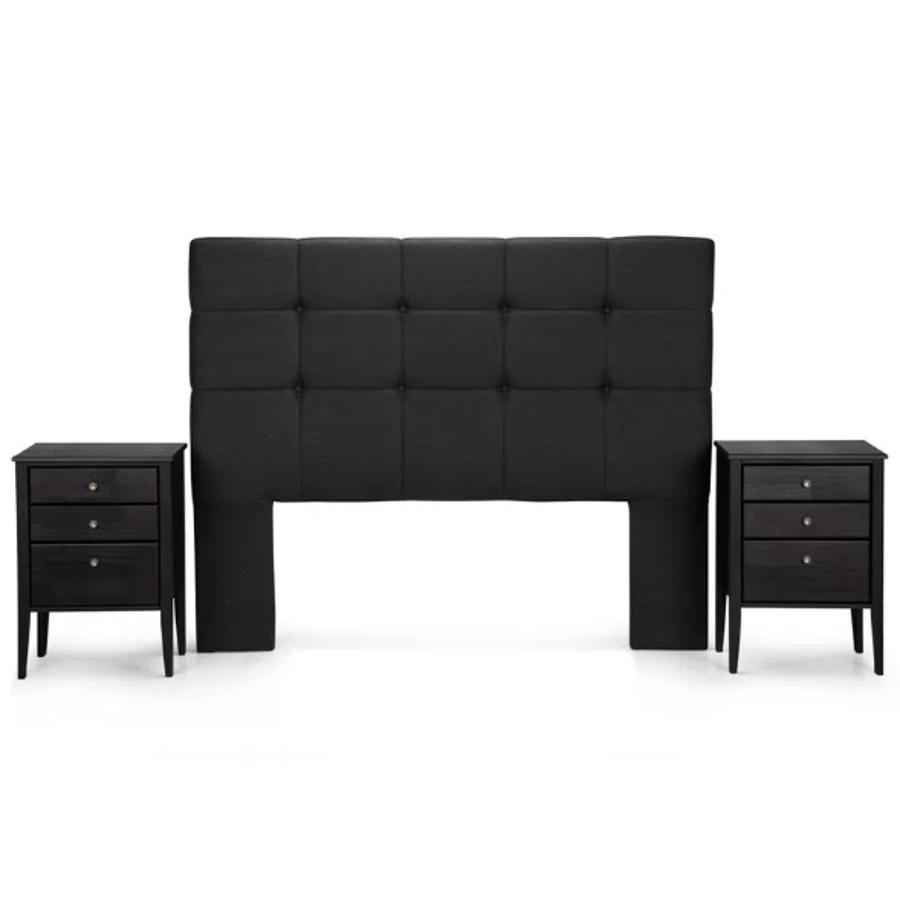 Cama Rosen Art 4 2 Plazas 1.50x2.00 Base Dividida Con Muebles Issey