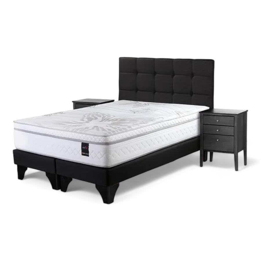 Cama Europea Rosen Art 4 2 Plazas Con Muebles Issey - Grafito