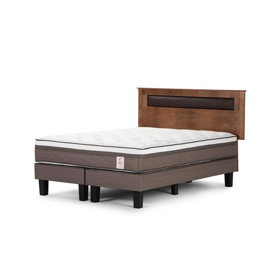 Cama Europea Rosen New Style 6 2 Plazas 150 X 200 cm Base Dividida + Respaldo Ferrara