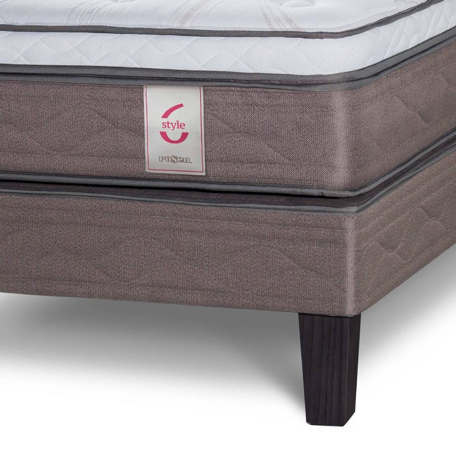 Cama Rosen New Style 6 King con Respaldo y velador Anna