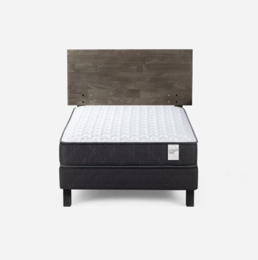 Cama Europea Rosen Wave 0.90x1.90 1 Pl Respaldo Tabor Grafito
