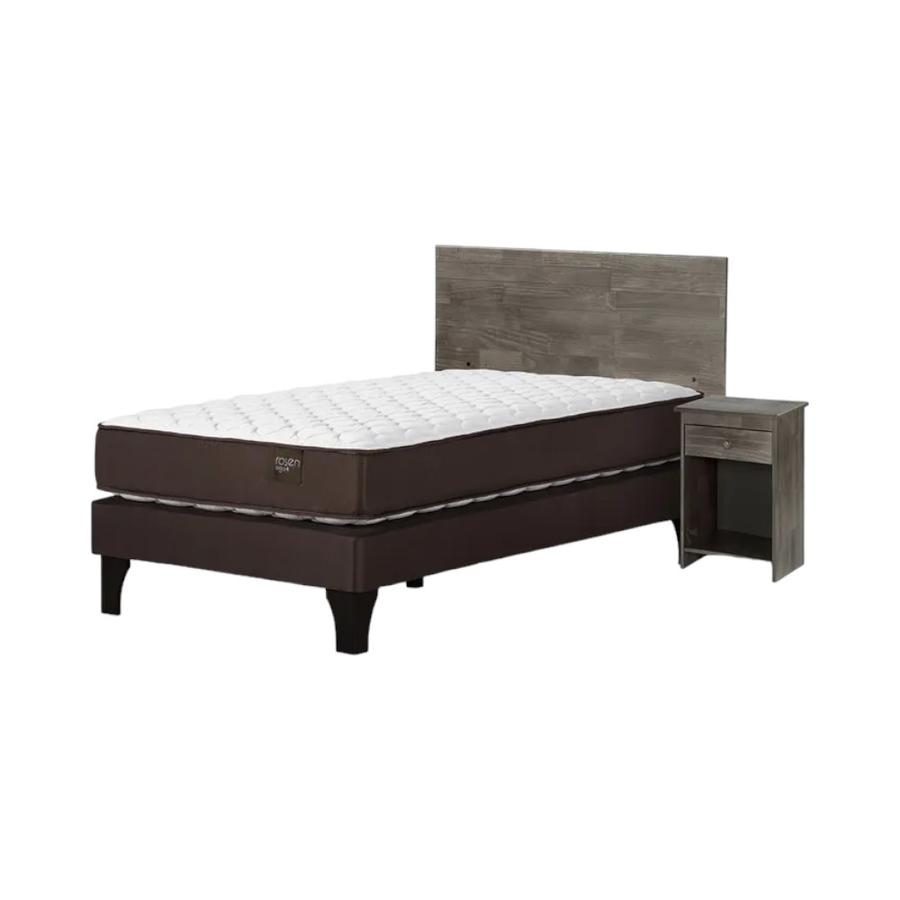 Cama Europea Rosen Ergo T New 1,5 Plazas + Mueble Tabor