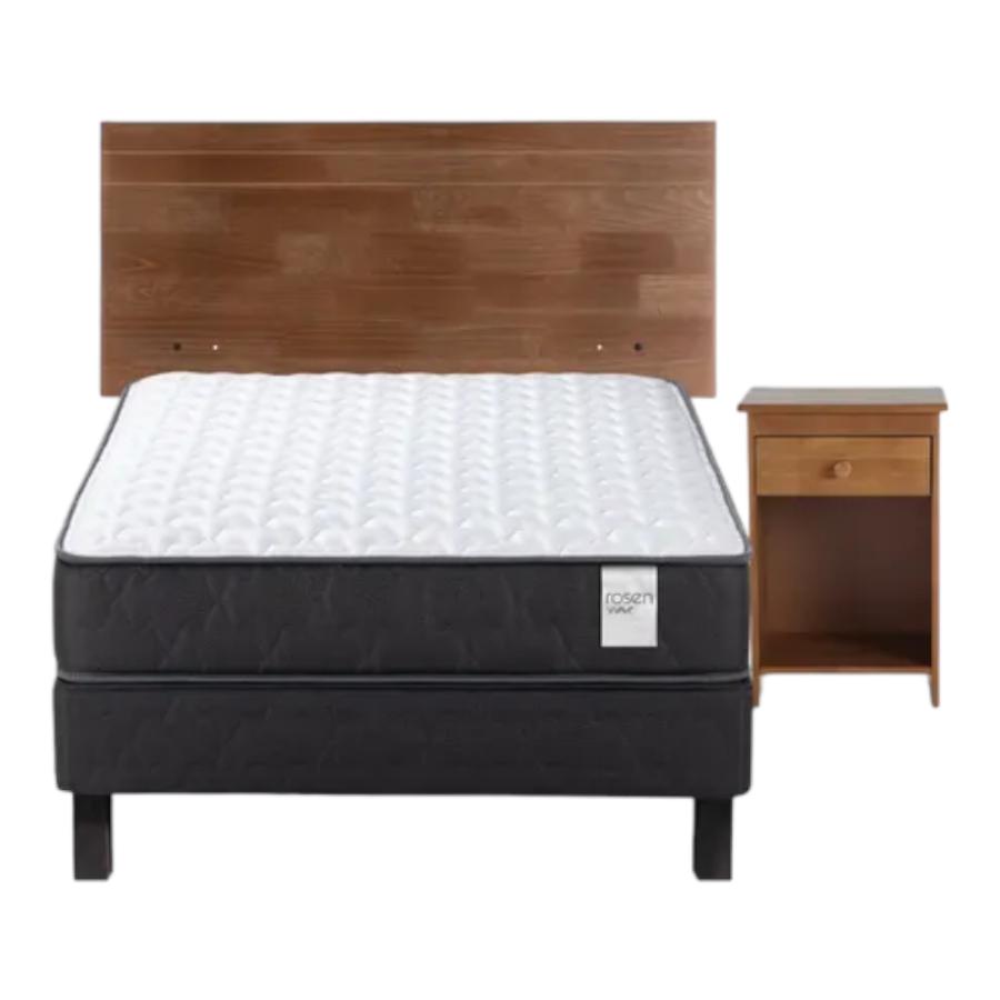 Cama Europea Rosen Wave 1 plaza 90x190 con Muebles Tabor