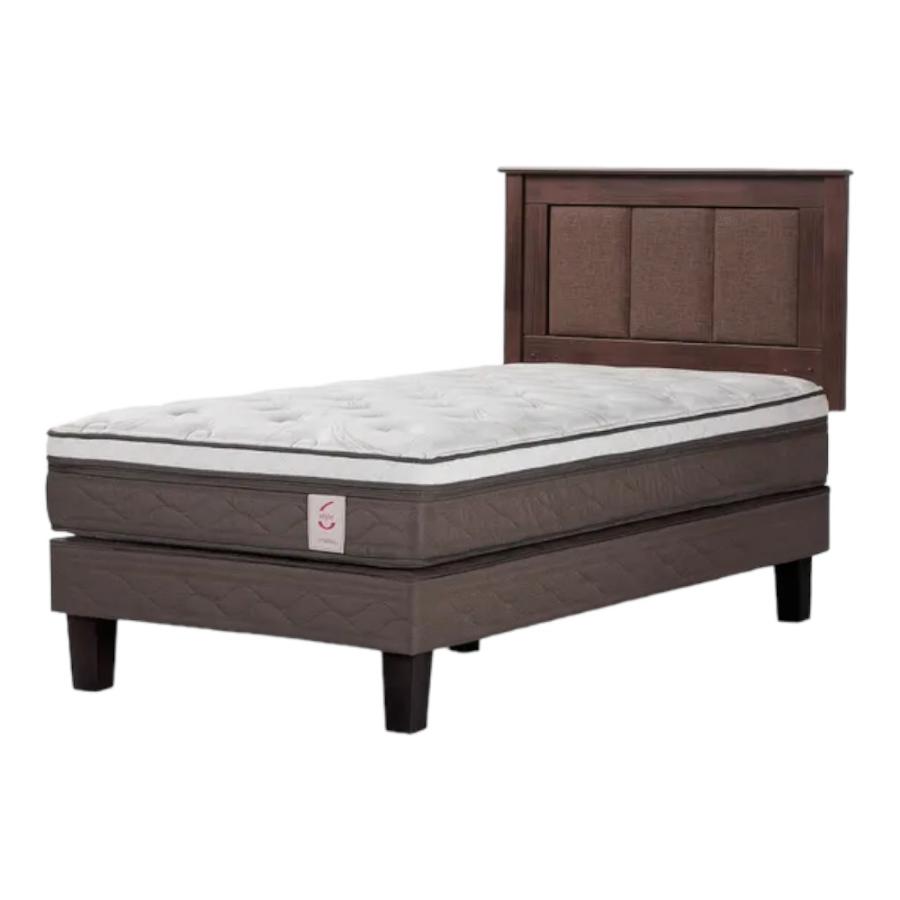 Cama Europea Rosen New Style 6 1,5 Plazas + Respaldo Rachel