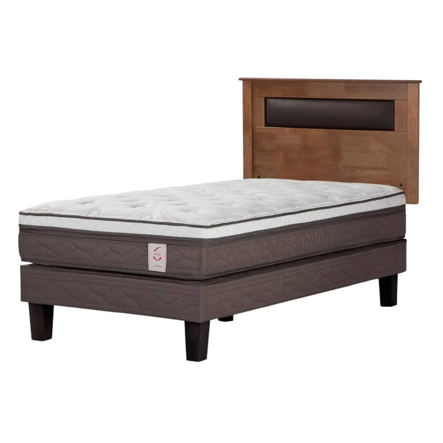 Cama New Style 6 1,5 Plazas Rosen + Respaldo Café