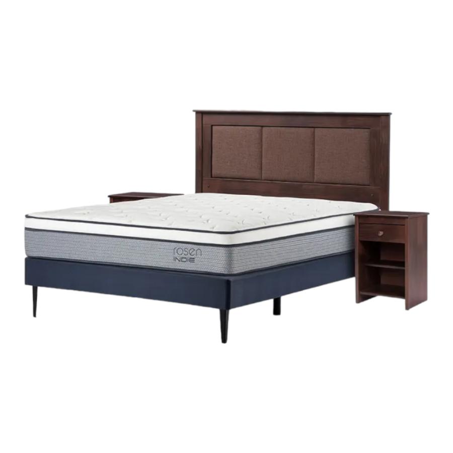 Cama Europea Rosen Indie 2pl 150x200  Con Muebles Rachel
