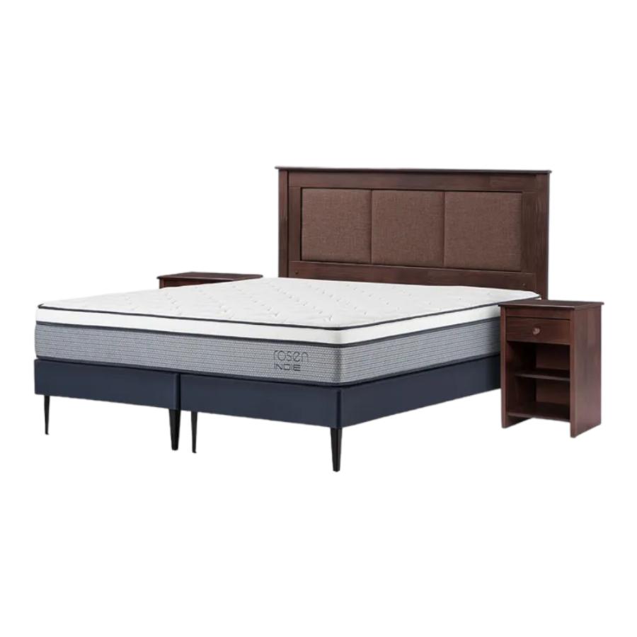 Cama Europea Rosen Indie 2pl 150x200  Con Muebles Rachel