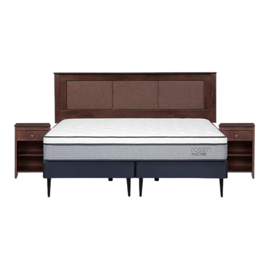 Cama Europea Rosen Indie King 180x200 Con Muebles Rachel
