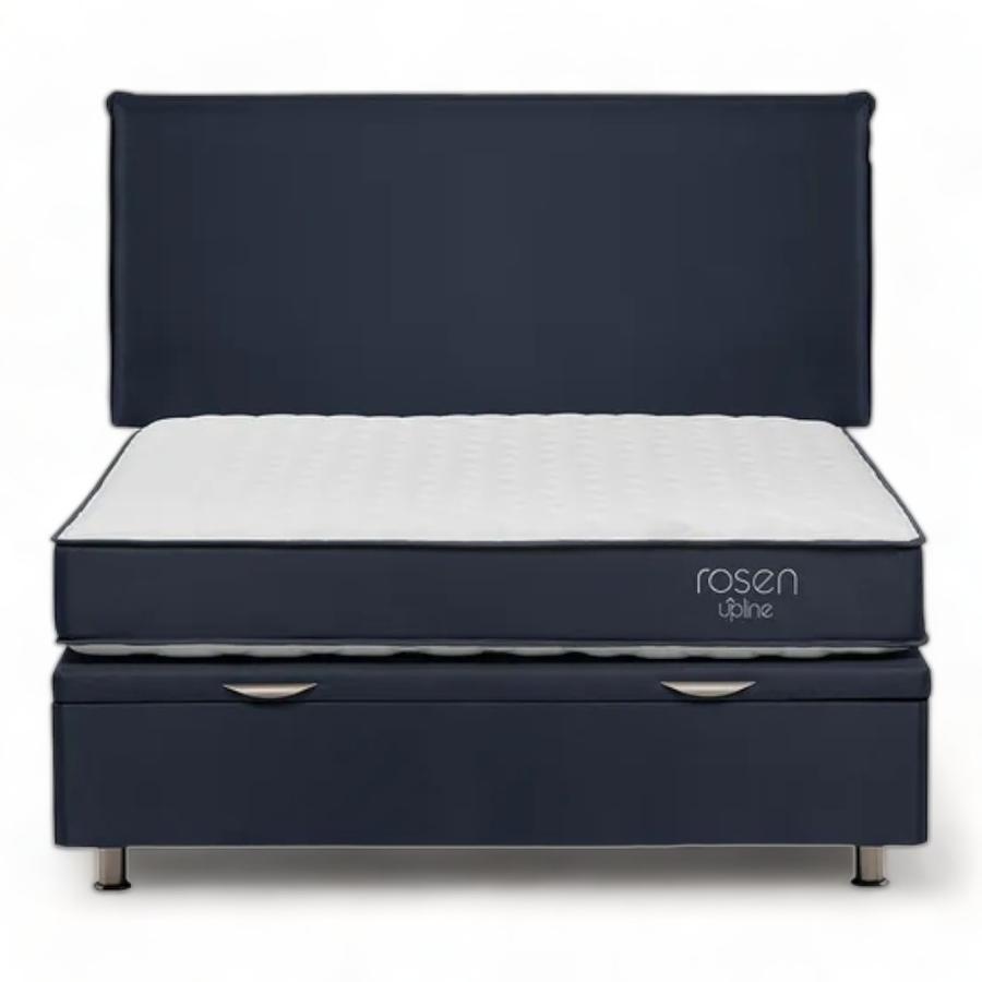 Cama Boxet 2 Plazas  Rosen Upline + Respaldo Maurice