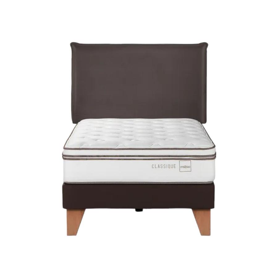 Cama Europea 1,5 Plazas Rosen Classique + Respaldo Maurice