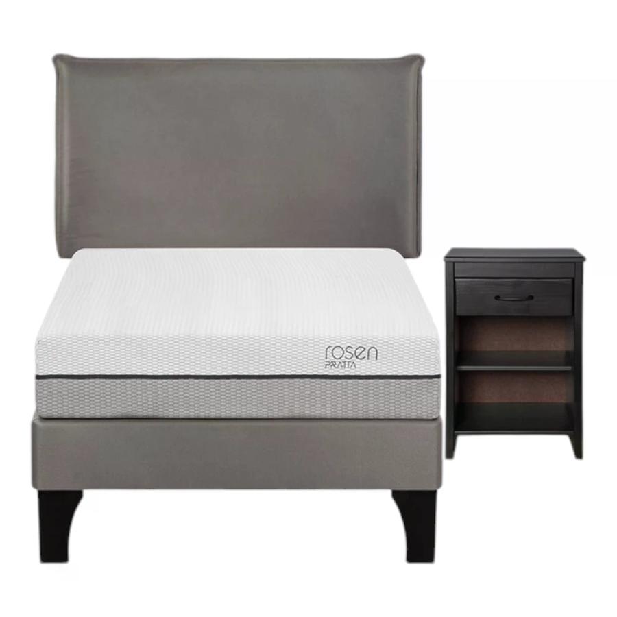 Cama Pratta Pata Madera 0.90X2.00 Maurice Gris