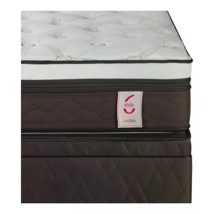 Cama Rosen Boxet New Style 6 1,5 Plazas + Muebles Ferrara