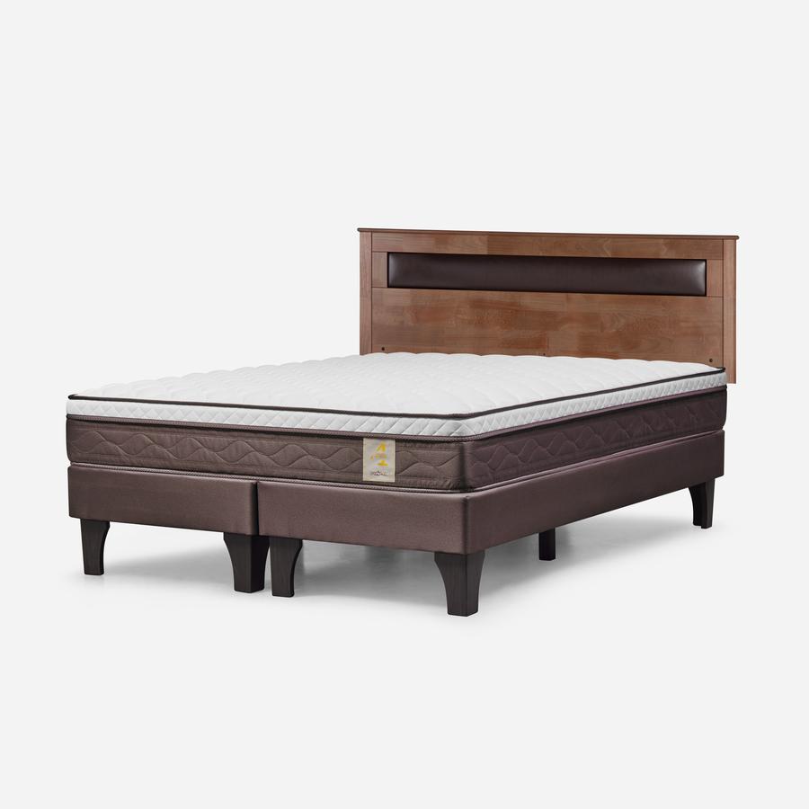 Cama King 180X200 Rosen New Style 4 Plus Respaldo Ferrara