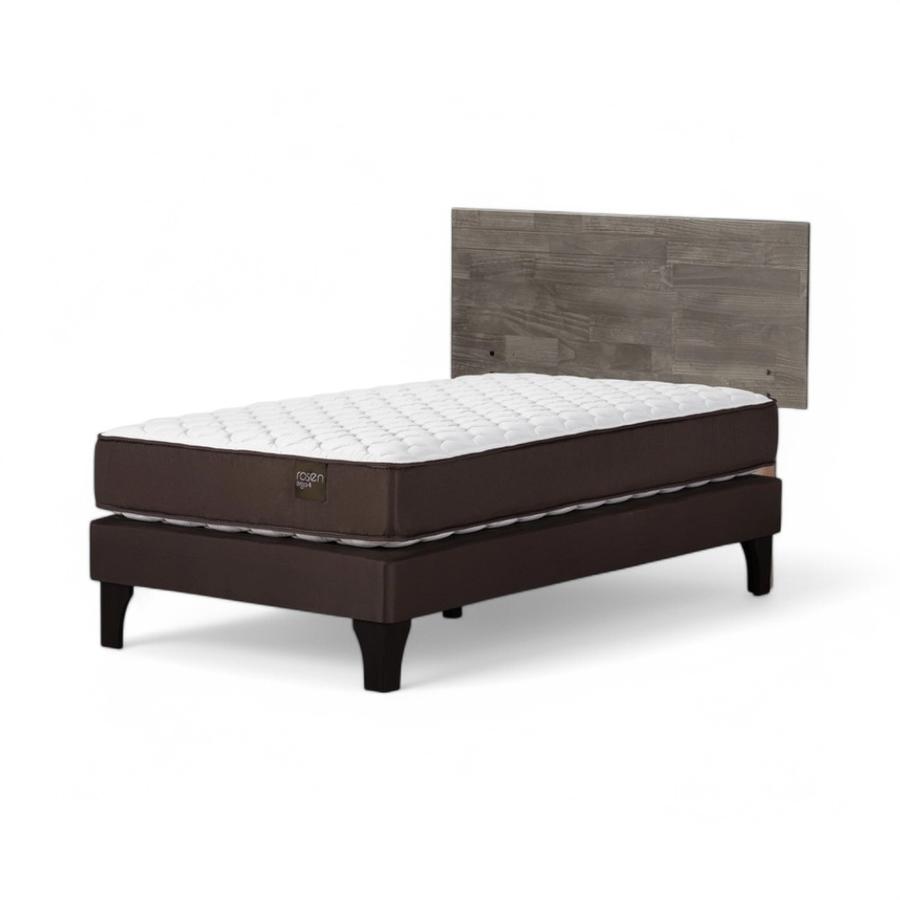 Cama Rosen Ergo T 1 Plaza + Respaldo Tabor Gris