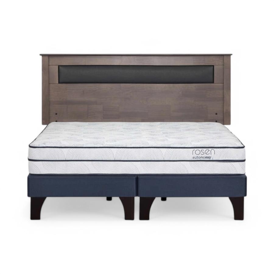 Cama Rosen Autonomy Sky King Madera + Respaldo Ferrara