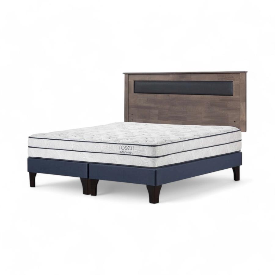 Cama Rosen Autonomy Sky King Madera + Respaldo Ferrara