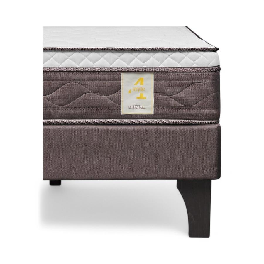 Cama Rosen NewStyle 4 Plus 1 Plaza + Muebles Lucio Gris