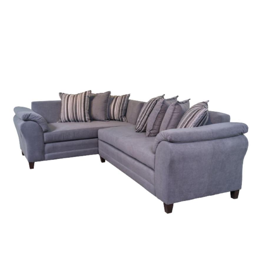 Living Seccional 3 Cuerpos Capri Felpa Gris