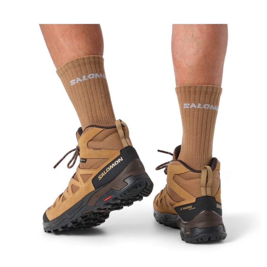 Botin Outdoor Cuero Hombre Salomon X Ward Leather GT Beige