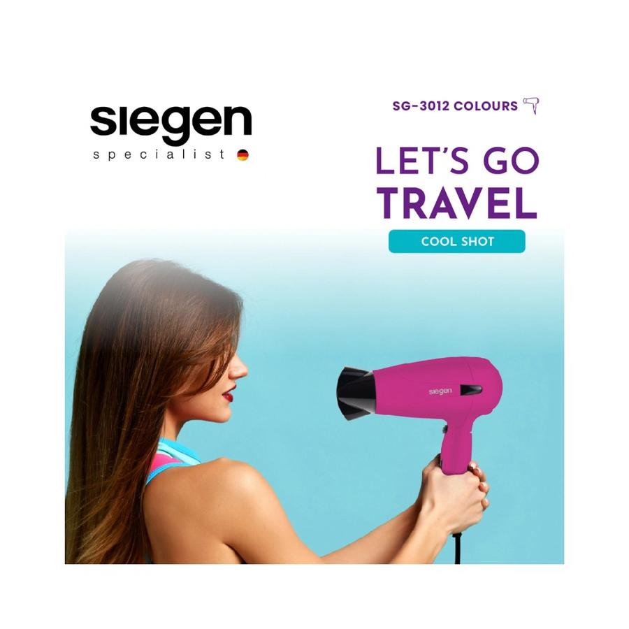 Secador de Pelo Siegen Lets Go Travel 1700W Fucsia