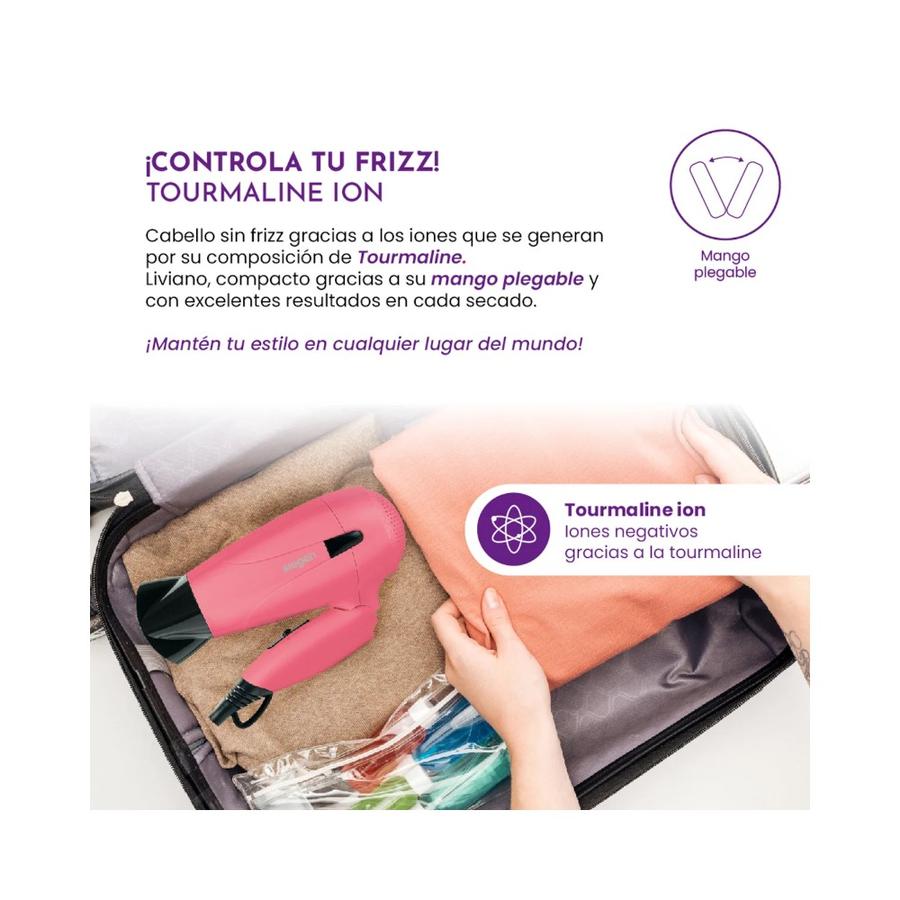 Secador de Pelo Siegen Lets Go Travel 1700W Fucsia