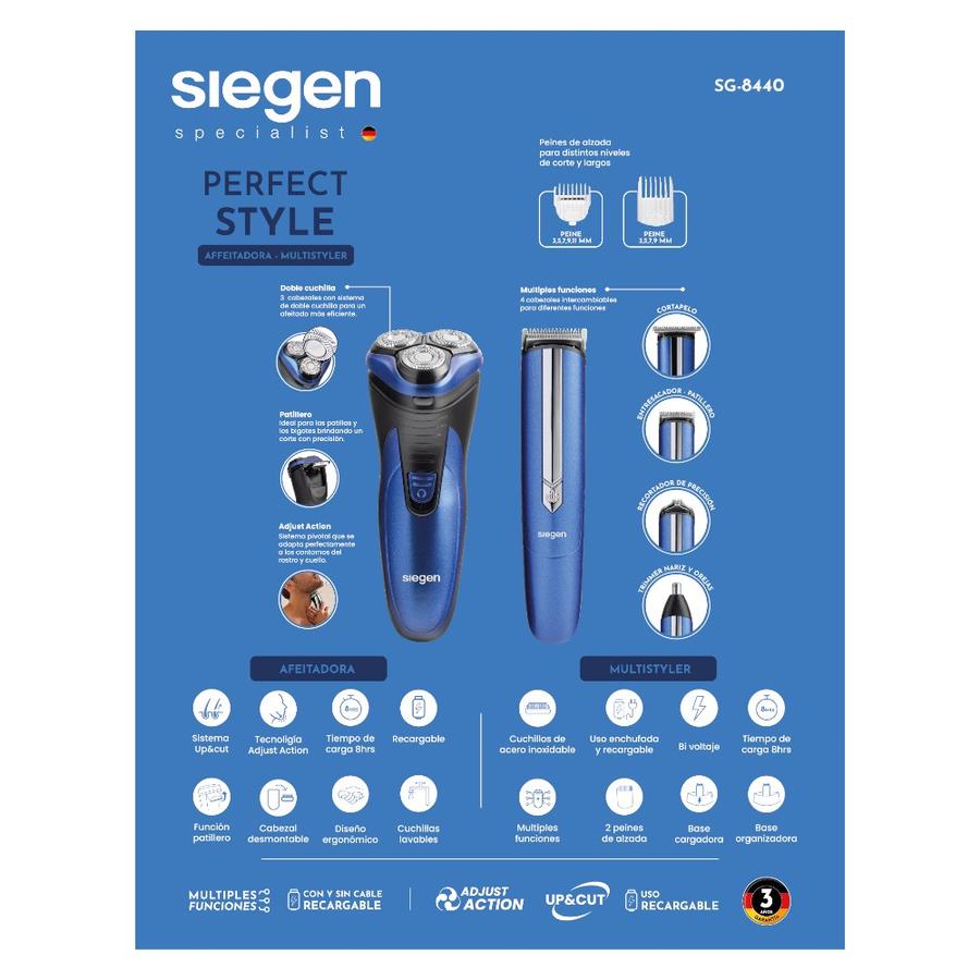 Afeitadoras Perfect Style Siegen SG-8440 Azul