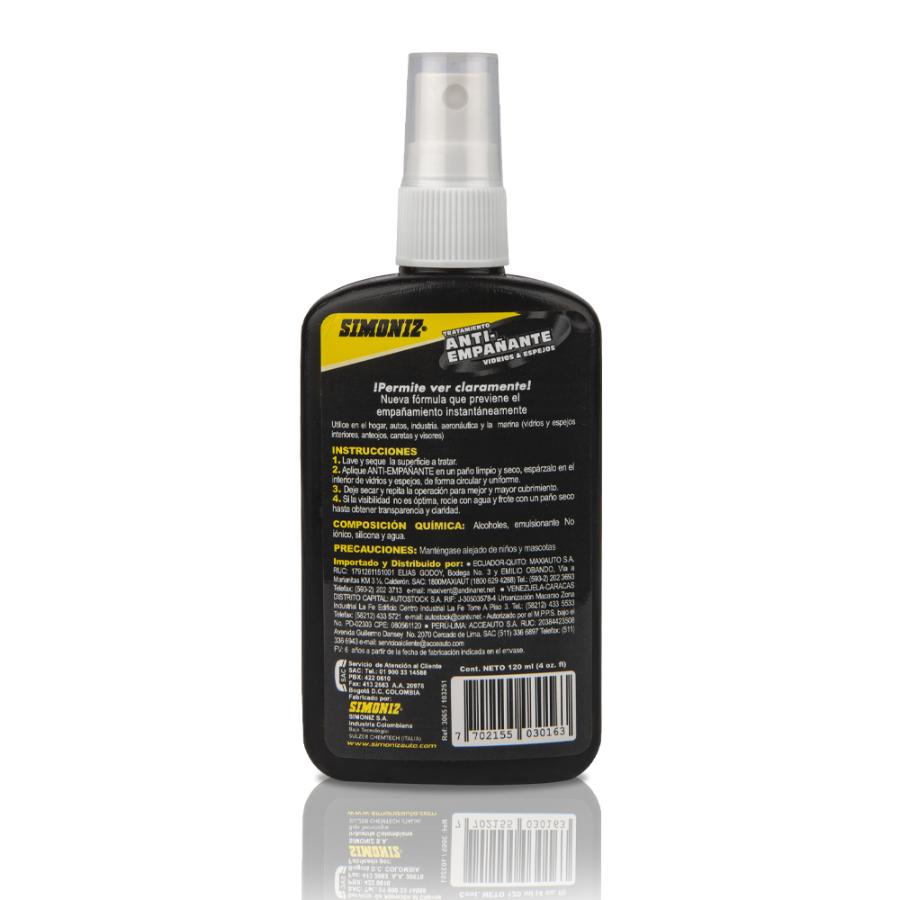 Antiempañante SIMONIZ para Vidrios y Espejos 120ml