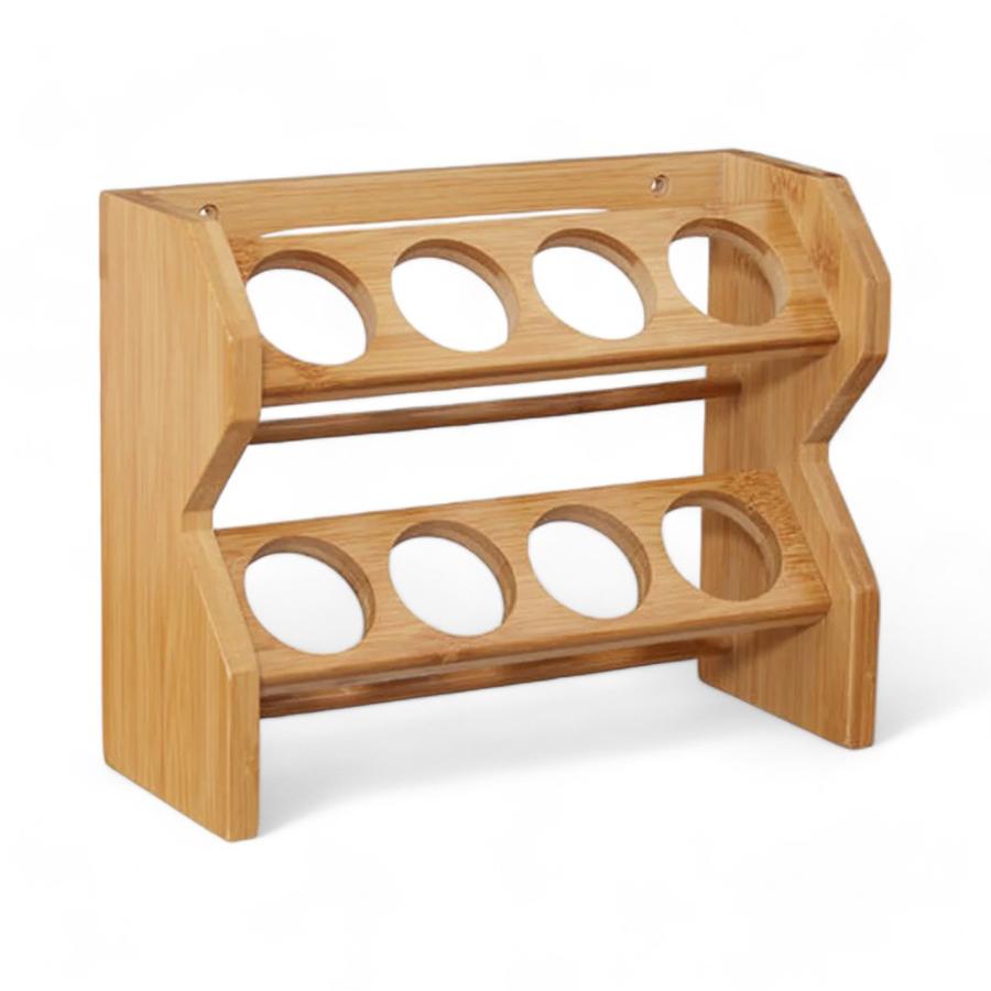 Especiero Condimentos De Madera 8 Frascos Vidrio Simplit