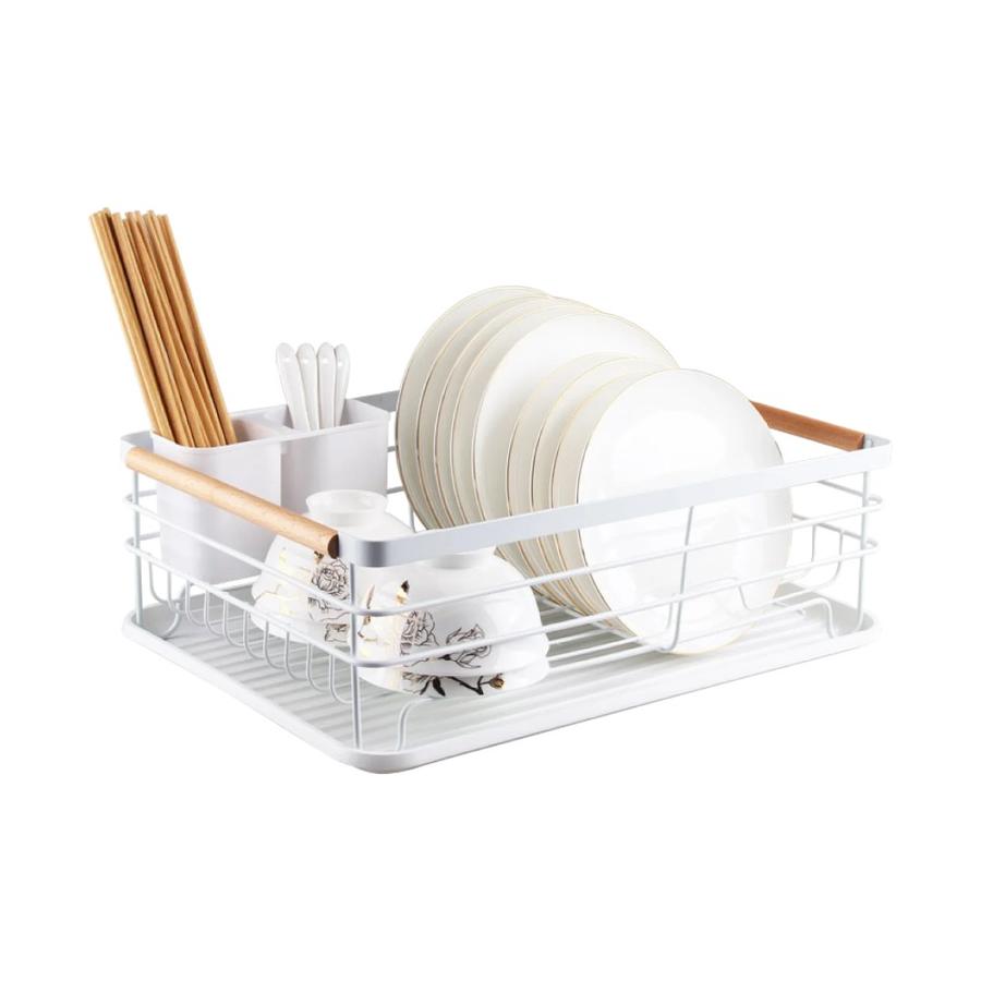 Secaplatos Escurridor 1 Nivel Acero Inox Blanco Simplit