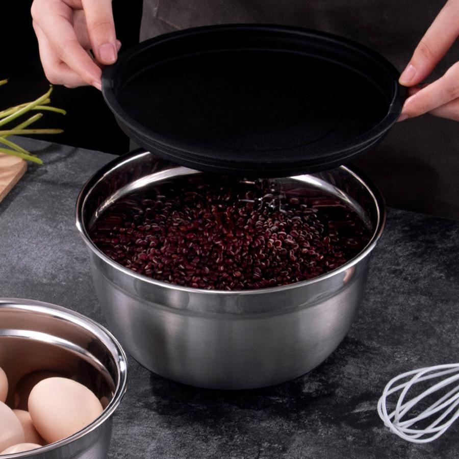 Set 3 Bowls Con Tapa Acero Inoxidable Antideslizante Simplit